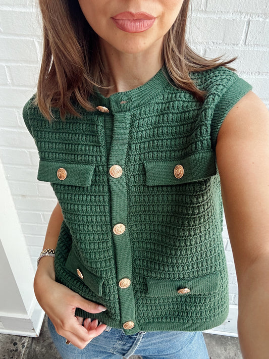 SELENA BUTTON KNIT TOP