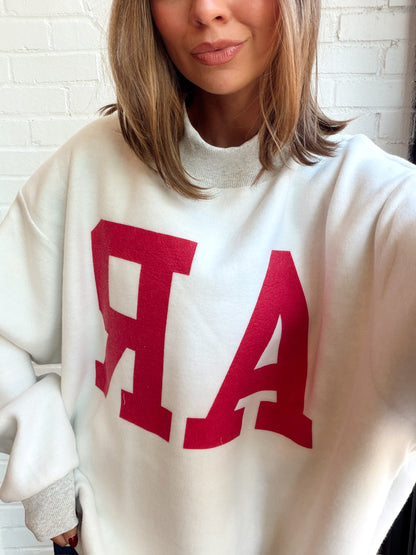 EMBROIDERED "ARKANSAS + AR" MOCK NECK PULLOVER