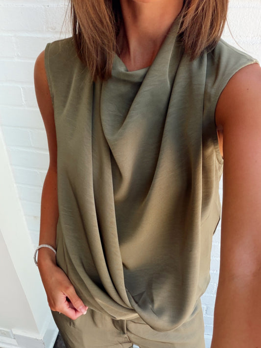 COWL DRAPED TOP