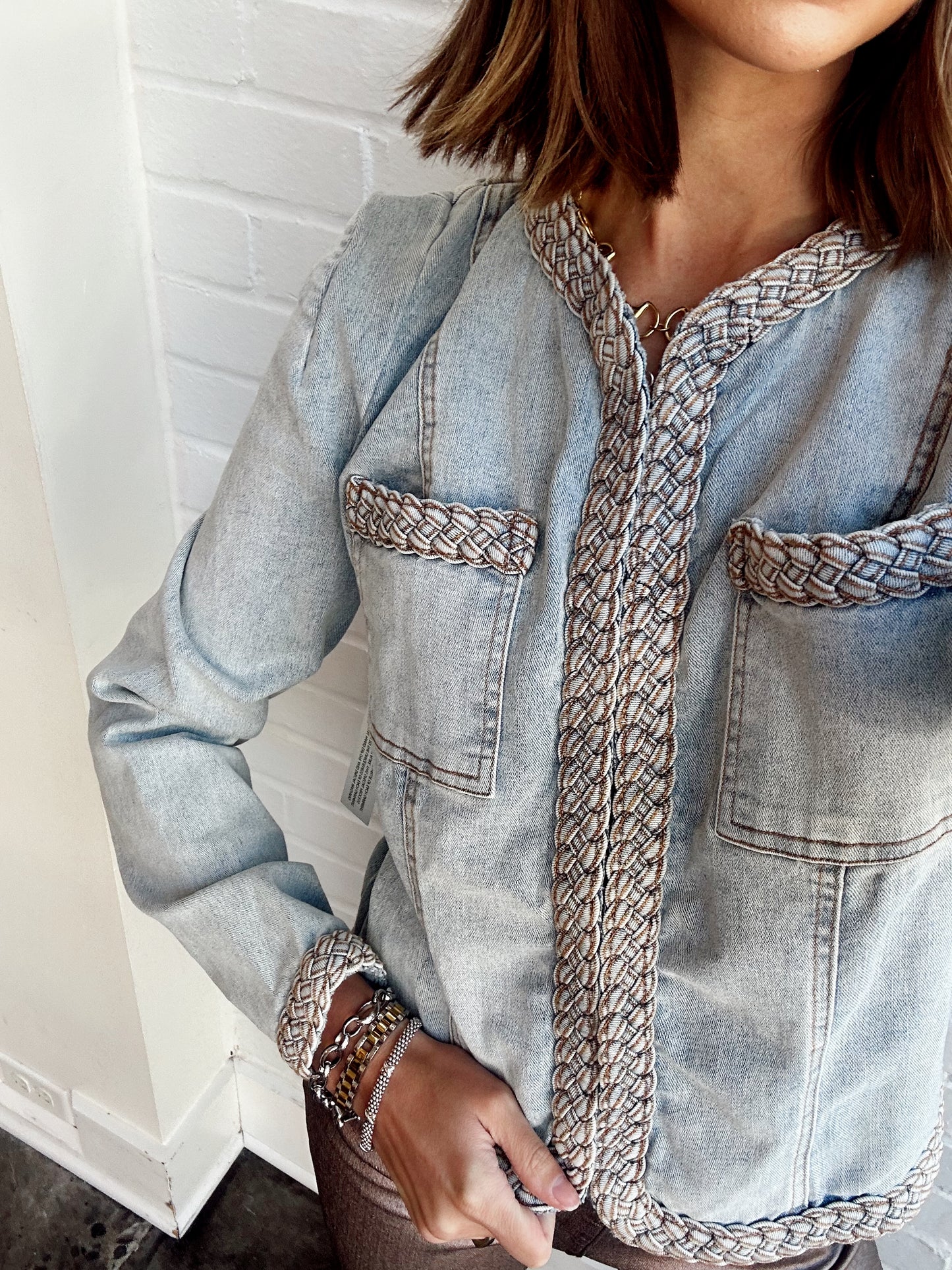 BRAIDED DENIM JACKET