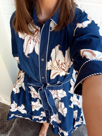 NAVY FLORAL MAXI DRESS