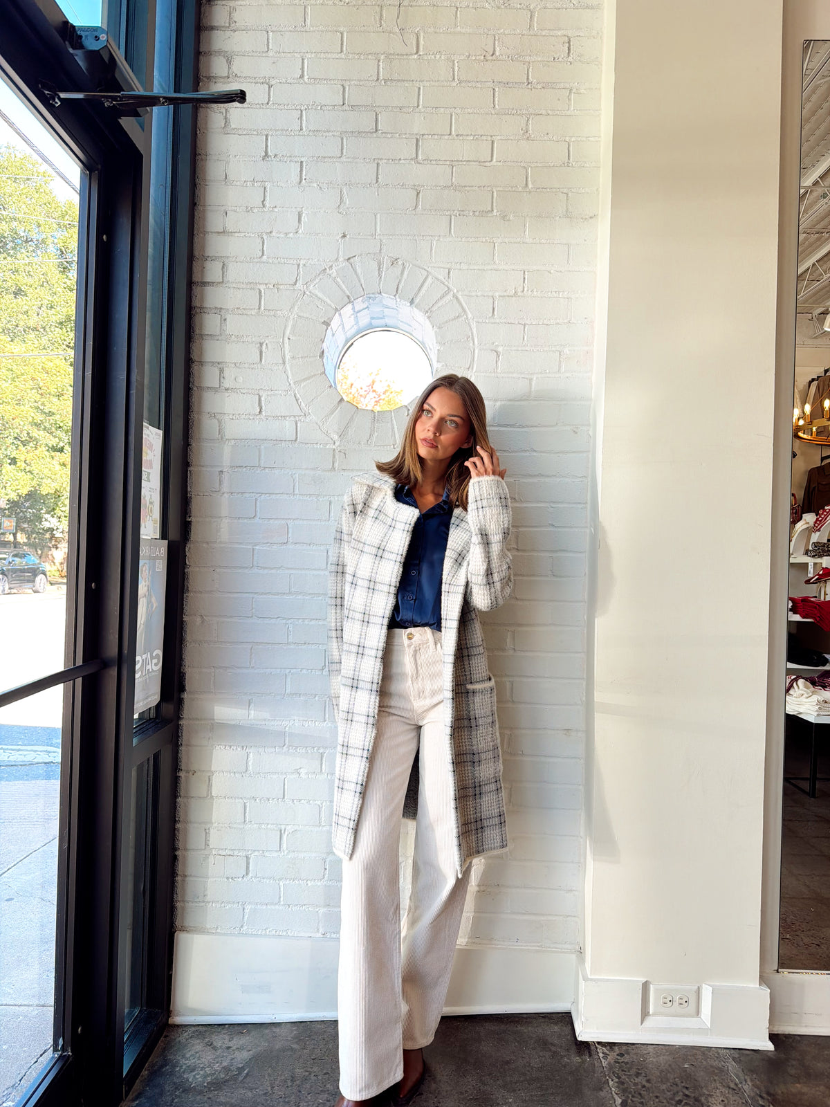 MARLO PLAID COAT