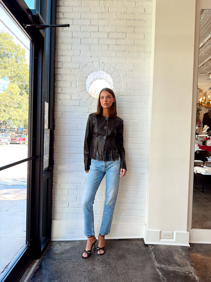 FRINGE LEATHER JACKET