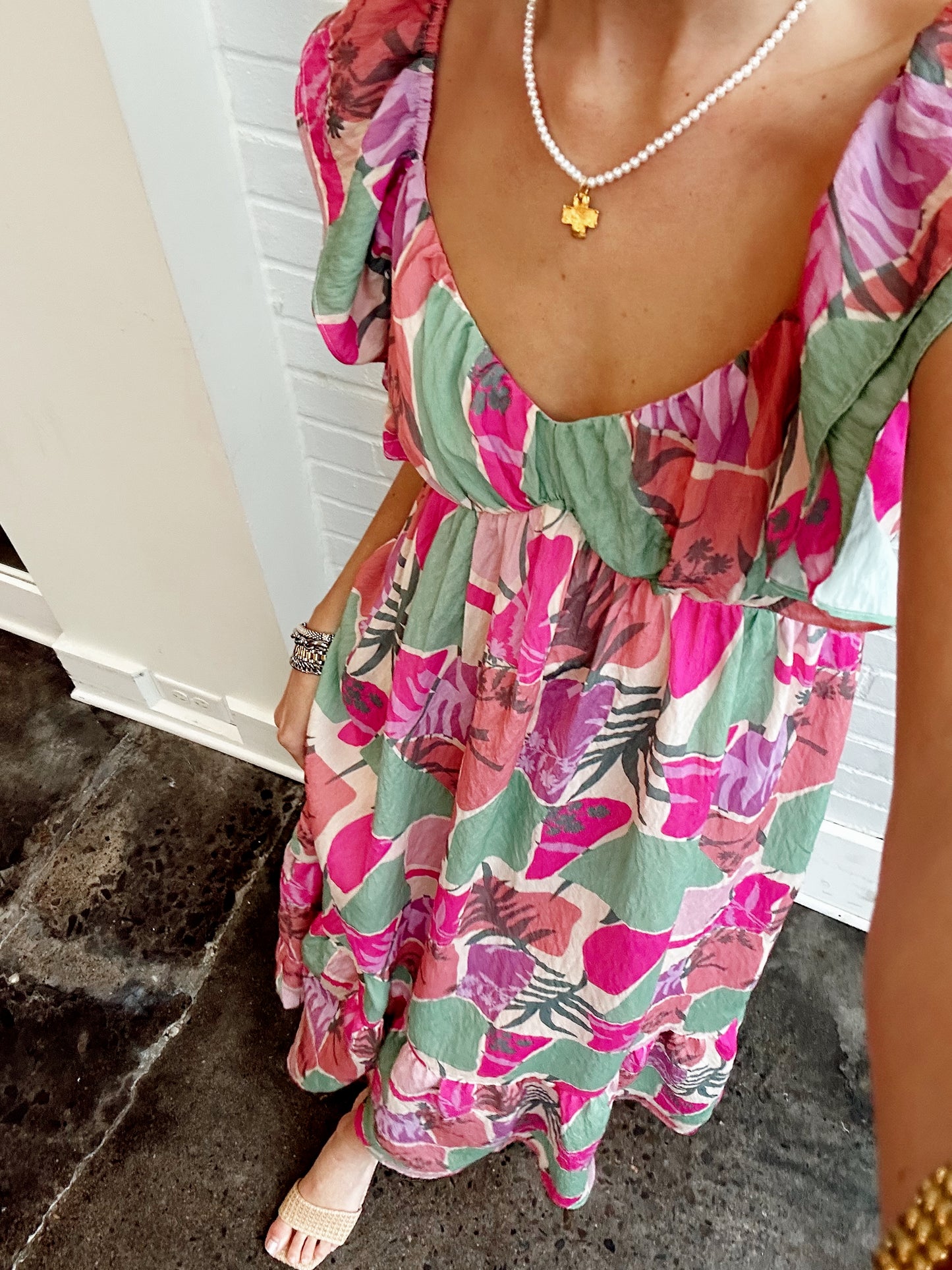 TROPICS PALM MAXI DRESS