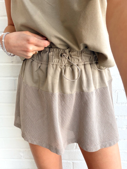 COTTON MESH SKORT
