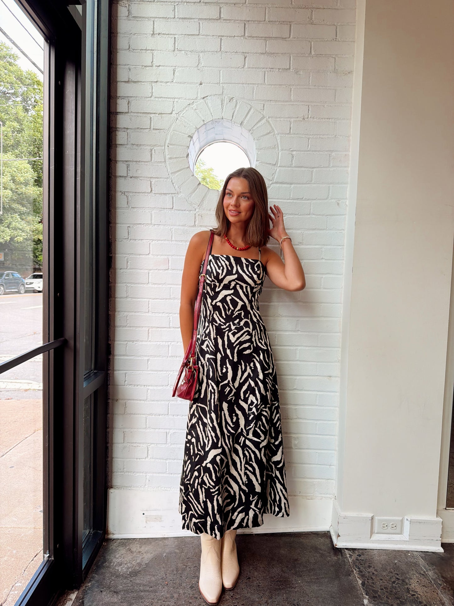 ANIMAL PRINT MIDI DRESS