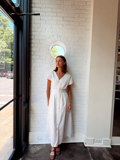 SANNA STRIPED MIDI DRESS