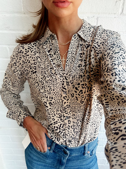 KATE CHEETAH BUTTON DOWN