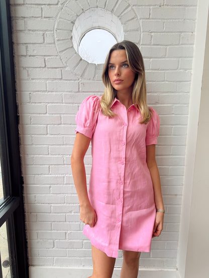 LINEN BUTTON DOWN DRESS