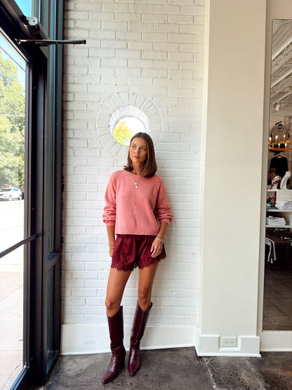 LACE TRIM SHORTS
