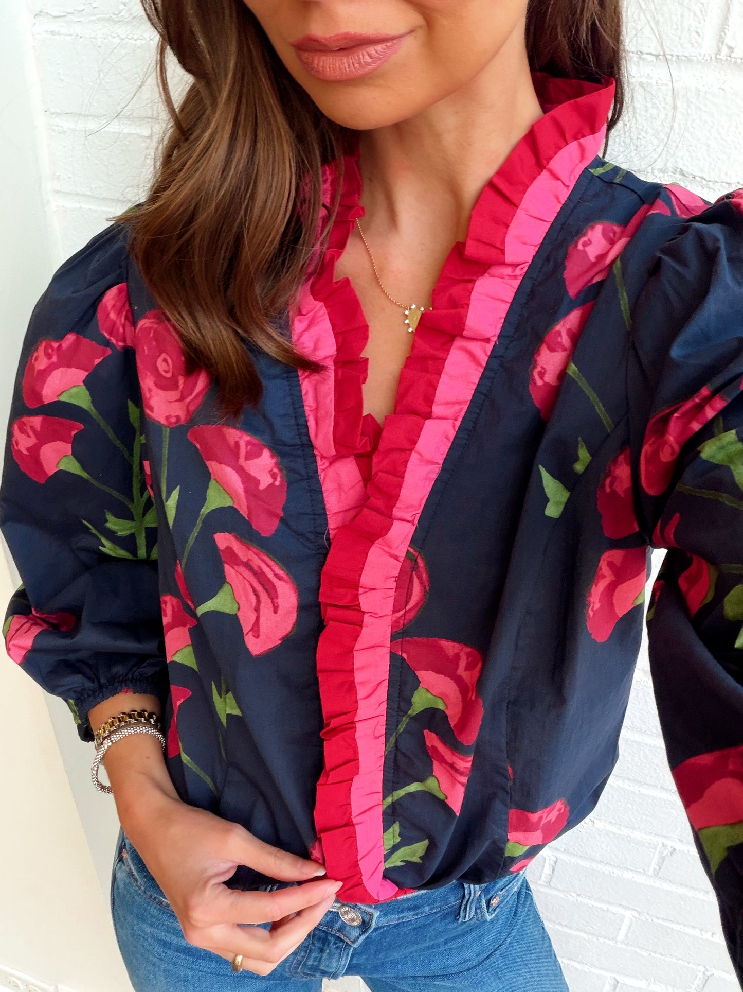 ISABELLA FLORAL RUFFLE TOP