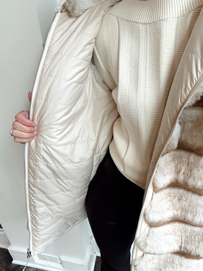 LONG RIBBED FUR VEST