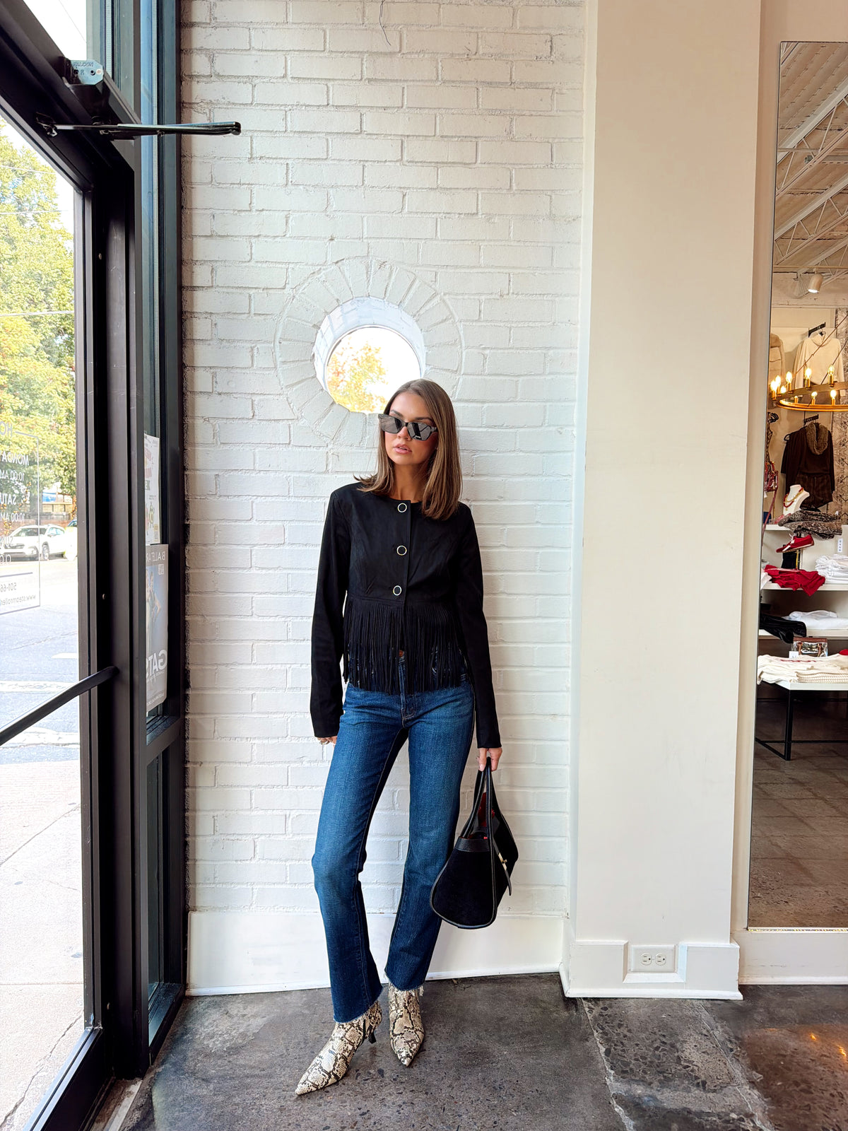 SUEDE JACKET W/ FRINGE