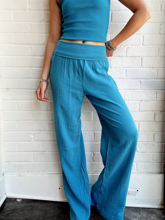 FOLD OVER WAIST BEACH PANT