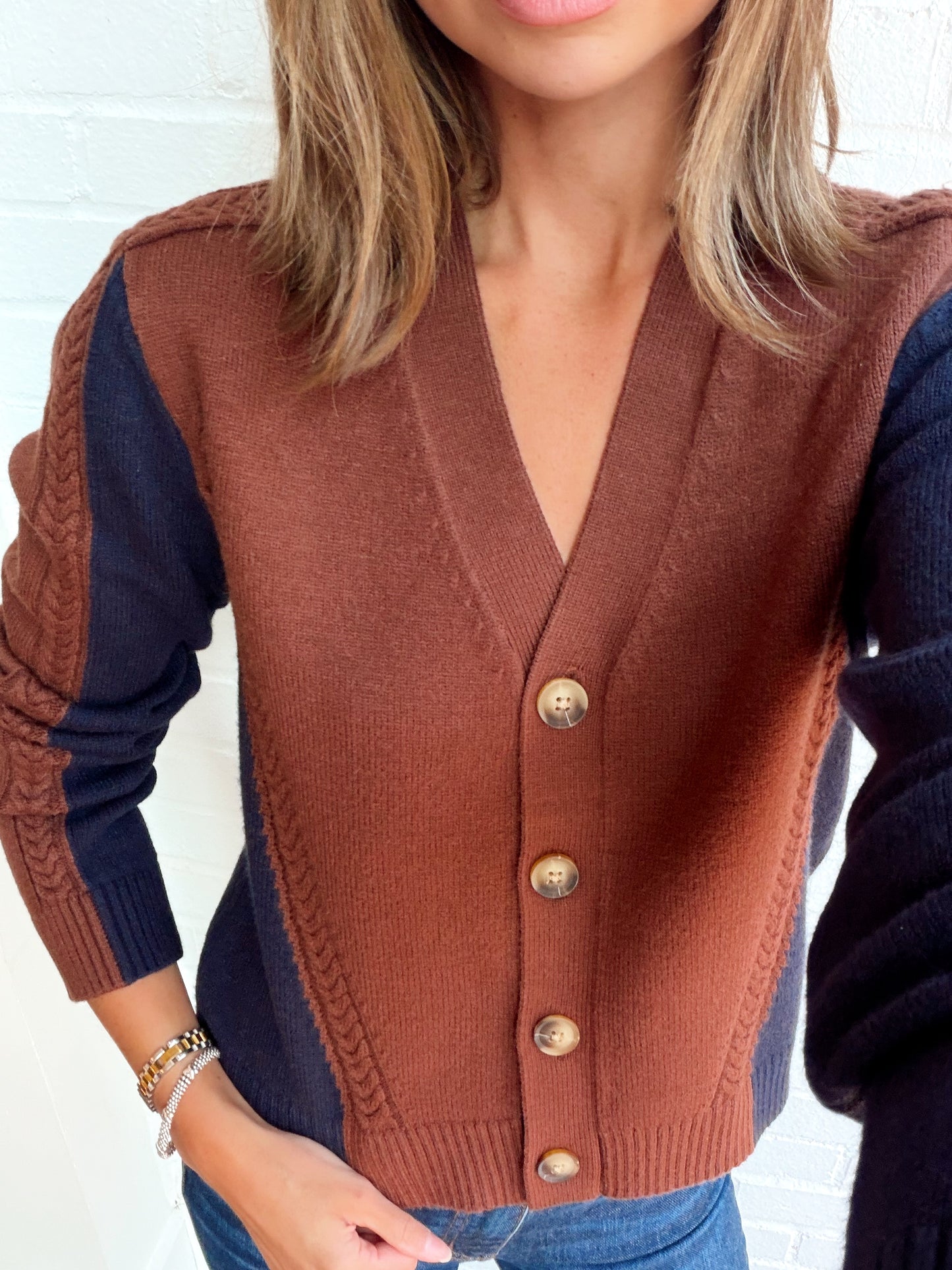 ISLA COLORBLOCKED CARDIGAN