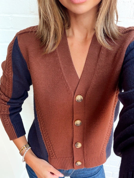 ISLA COLORBLOCKED CARDIGAN