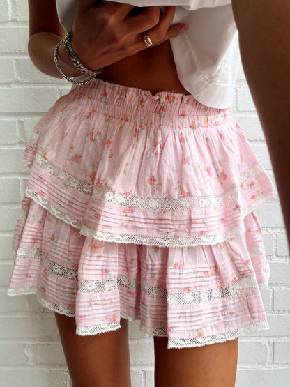 RUFFLE MINI SKIRT- SWEET NECTAR