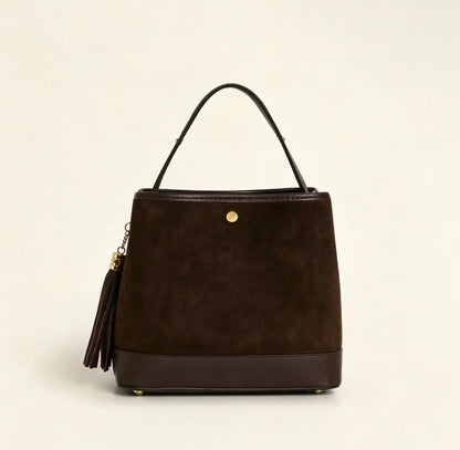 LARGE SUEDE BUCKET BAG