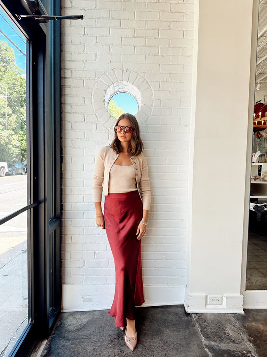 SATIN BIAS MAXI SKIRT