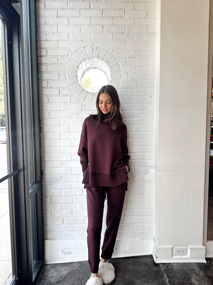 JOSELLE SOFT KNIT SWEATER RIB DRAWSTRING JOGGERS