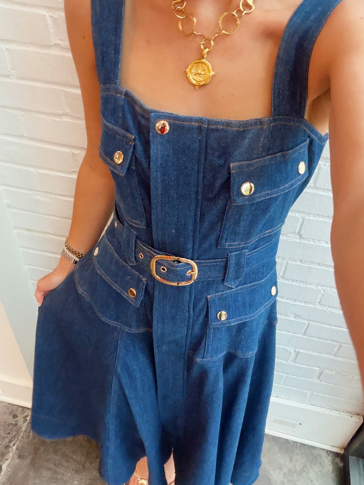 JENNA DENIM MIDI DRESS