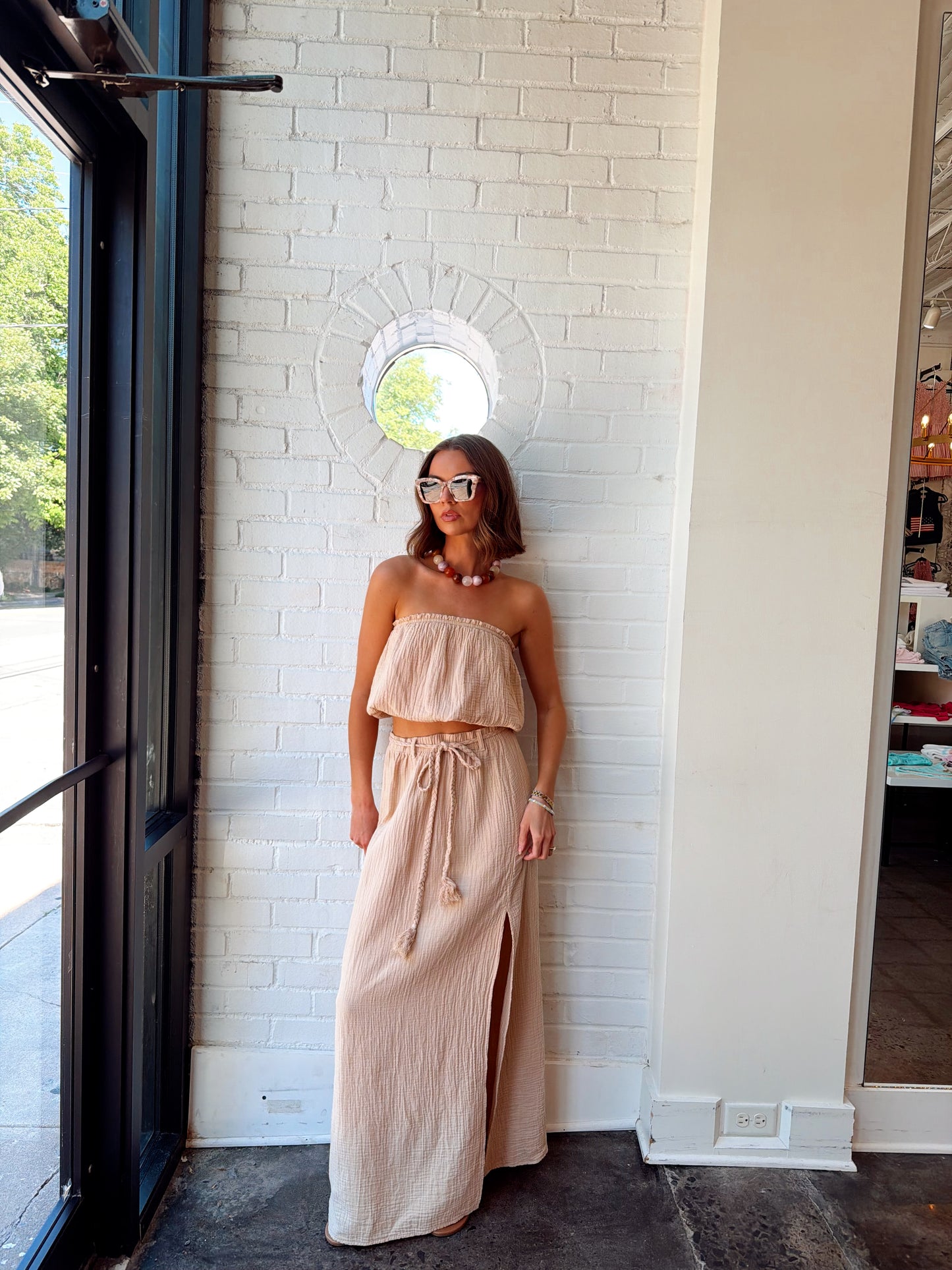 BELTED MAXI SKIRT