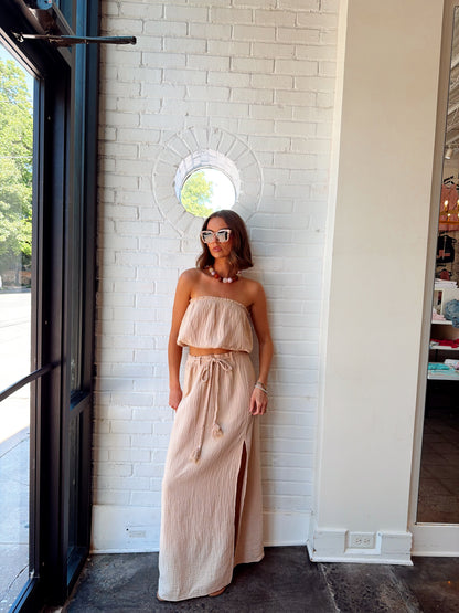 BELTED MAXI SKIRT