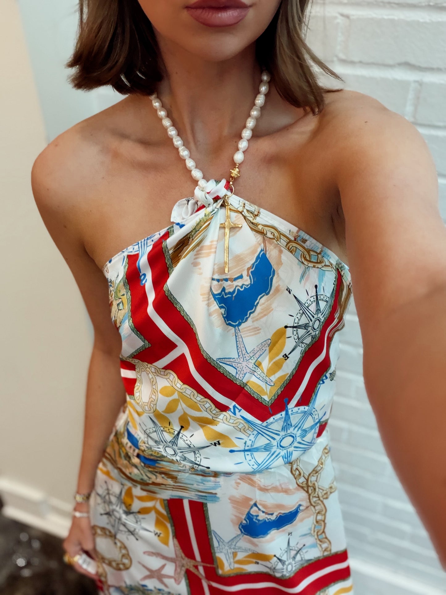 SATIN SCARF TOP & MAXI SKIRT
