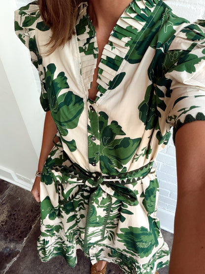 OLIVE FLORAL MAXI