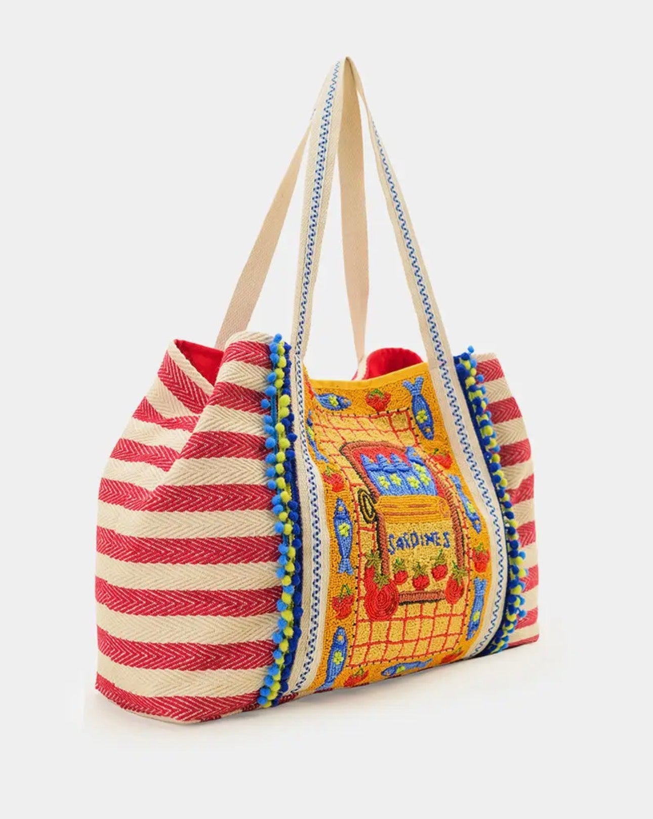 DEEP SEA SARDINE BEADED COASTAL TOTE