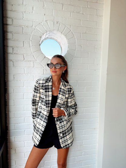 STATEMENT PLAID BLAZER