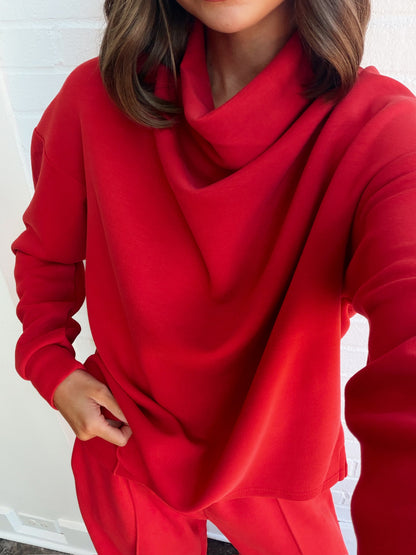 FREIZA SOFT KNIT FUNNEL NECK PULLOVER
