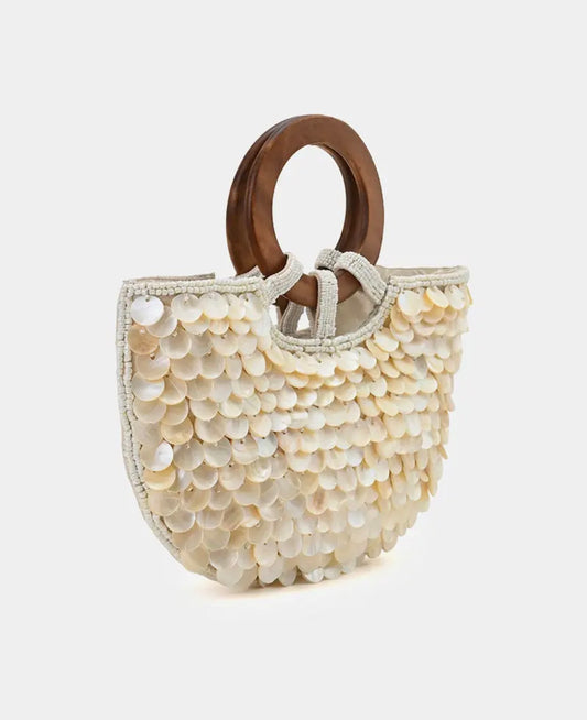 MERMAID SCALE TOP HANDLE BAG