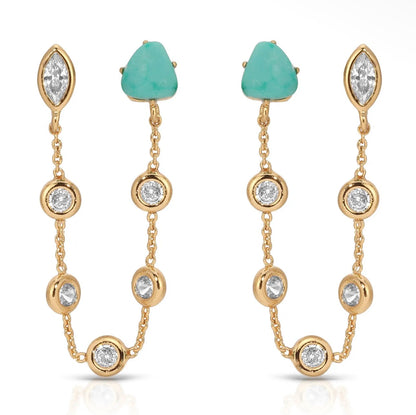DOUBLE PIERCING TURQUOISE EARRINGS