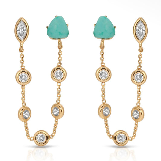 DOUBLE PIERCING TURQUOISE EARRINGS