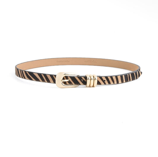 TIGER PRINT SKINNY BELT