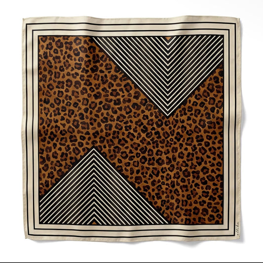 LEOPARD STRIPE SCARF