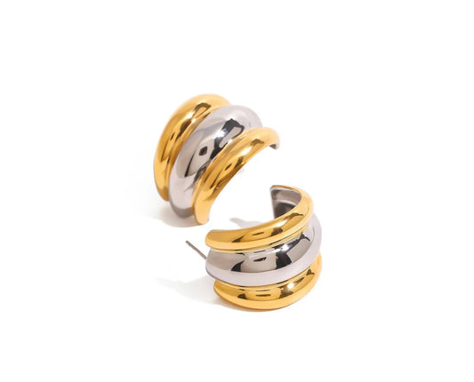 CHLOE MIXED METALS HOOPS