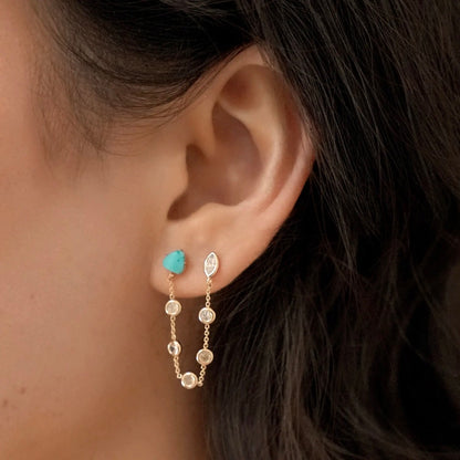 DOUBLE PIERCING TURQUOISE EARRINGS