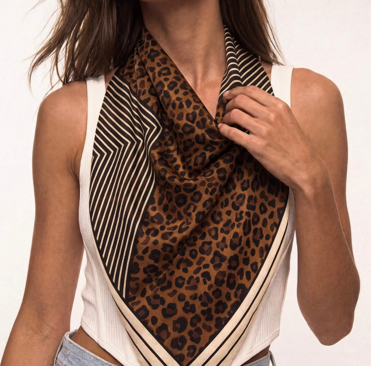 LEOPARD STRIPE SCARF