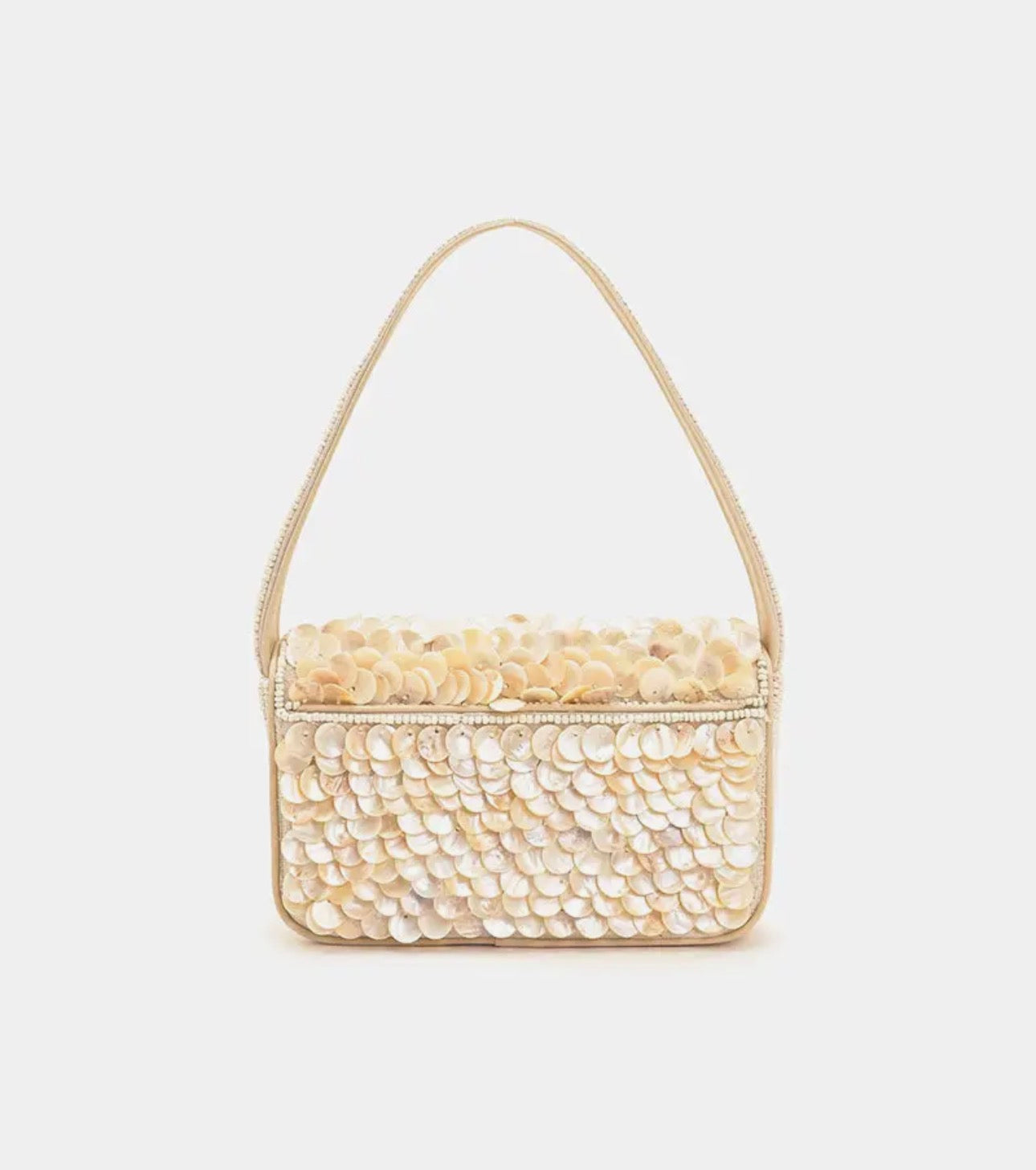 RAINBOW SHELL BEADED SHOULDER BAG