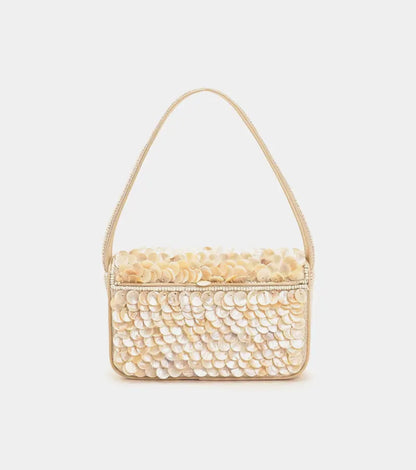 RAINBOW SHELL BEADED SHOULDER BAG