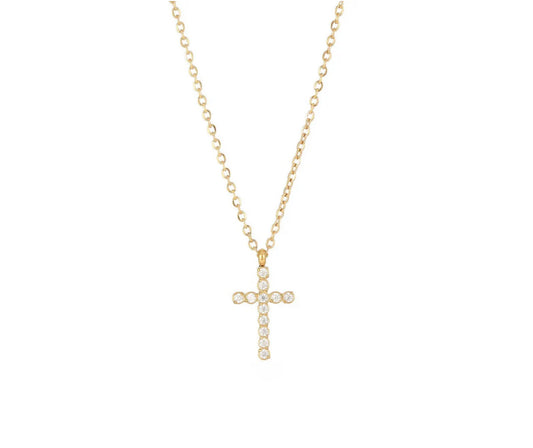 PAVE CROSS NECKLACE