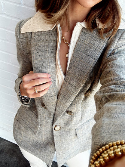 BARRETT PLAID BLAZER W/ CABLE DICKIE