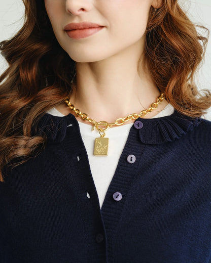 BIRD BAM MAHJONG TILE TOGGLE NECKLACE