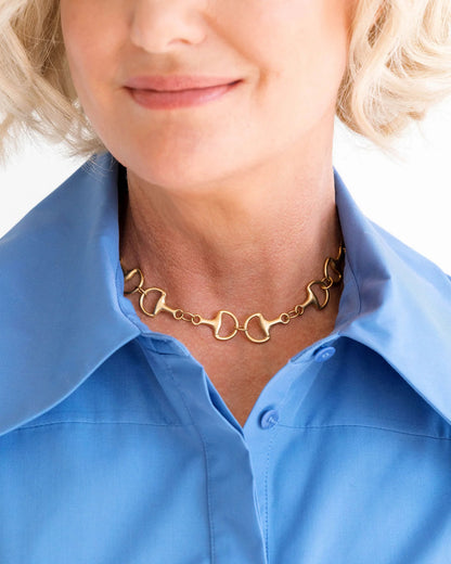 GOLD HORSE BIT NECKLACE