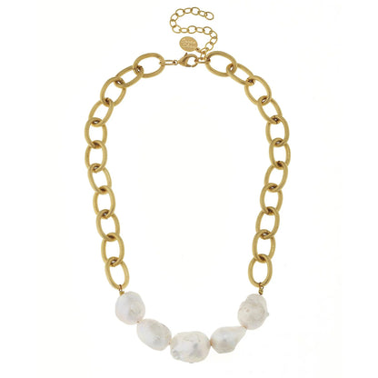 BAROQUE PEARL CHAIN NECKLACE