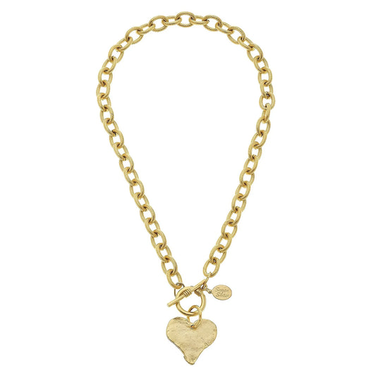 GOLD HEART TOGGLE NECKLACE