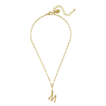 BAMBOO INITIAL NECKLACE