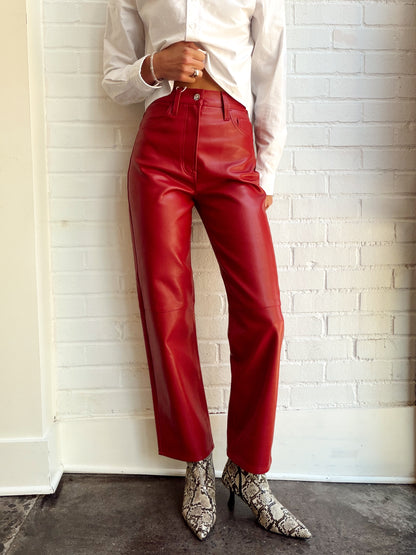 JETT HIGH RISE BOWED STRAIGHT- SAVVY RED